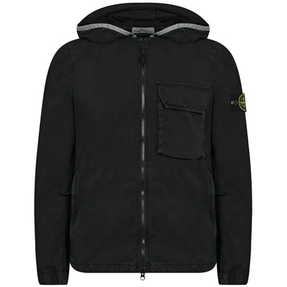 Stone Island Black Brushed Hooded Overshirt