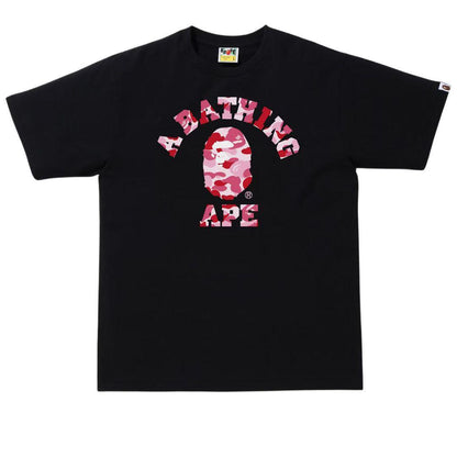 BAPE ABC CAMO COLLEGE T-SHIRT BLACK/PINK