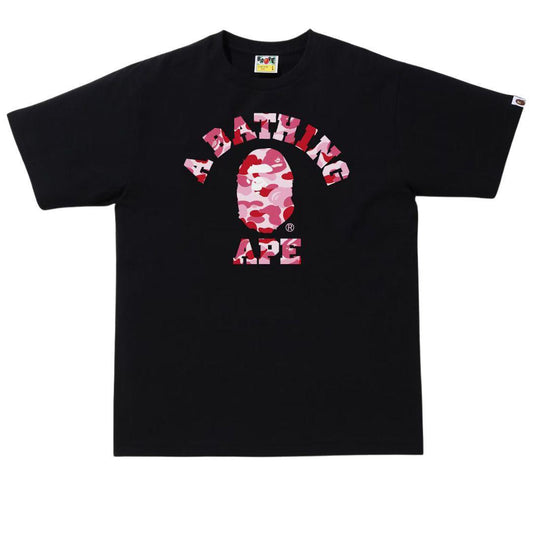 BAPE ABC CAMO COLLEGE T-SHIRT BLACK/PINK