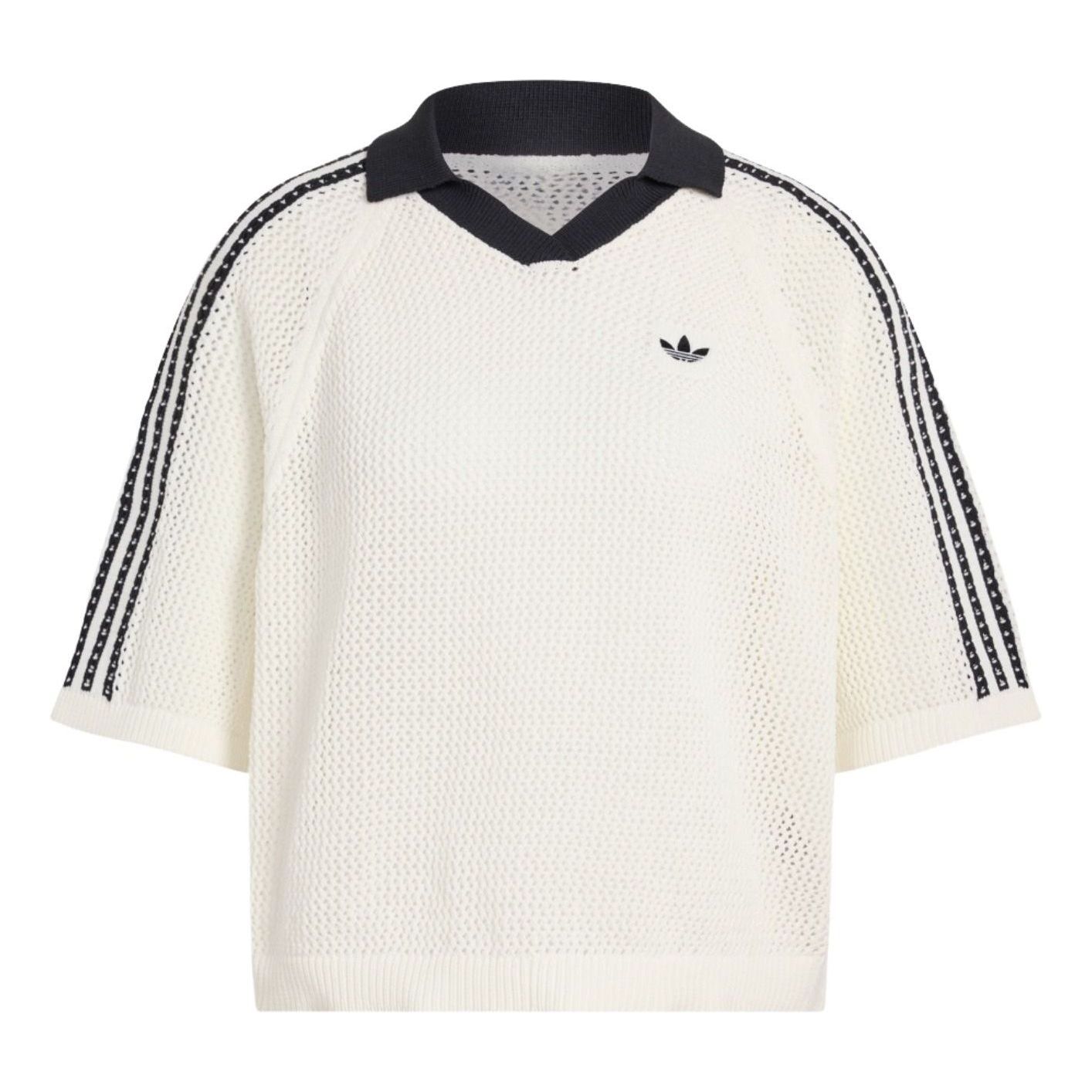 (WMNS) adidas Polo Shirt Asia Sizing 'White Black' KC6490
