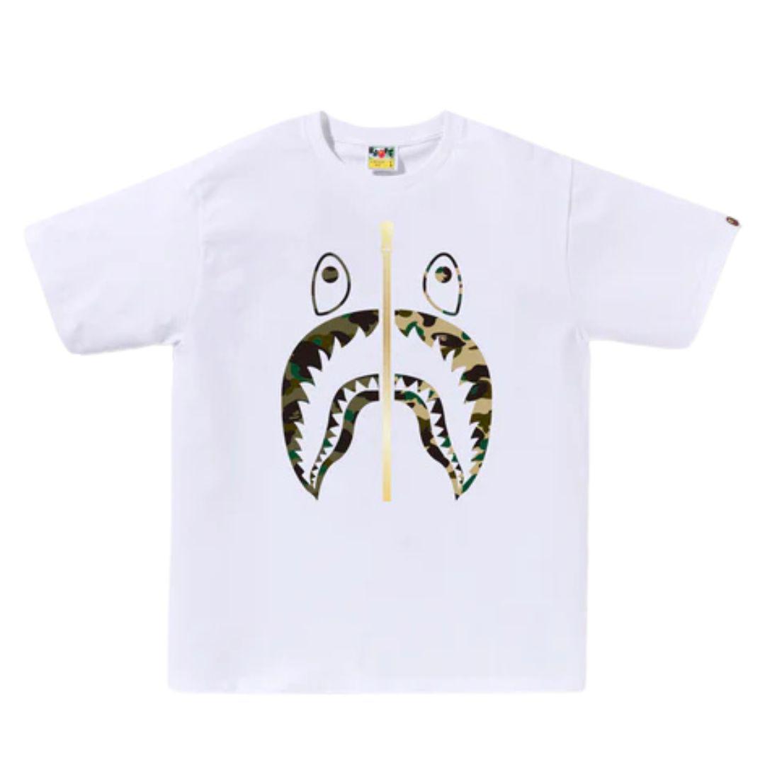 BAPE 1ST CAMO SEPARATE SHARK T-SHIRT WHITE