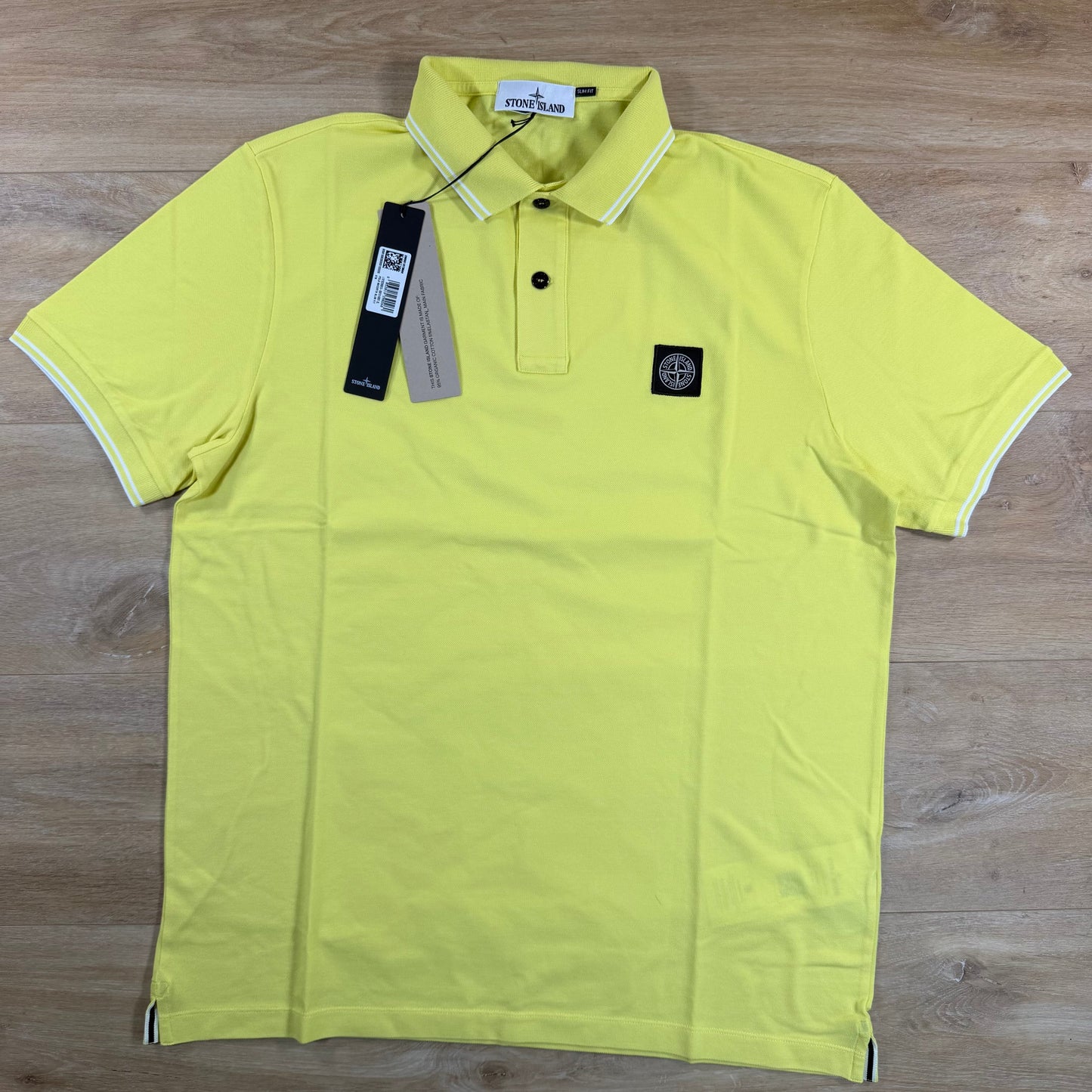 Stone Island Patch Logo Polo Shirt in Lemon