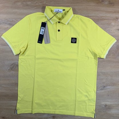 Stone Island Patch Logo Polo Shirt in Lemon