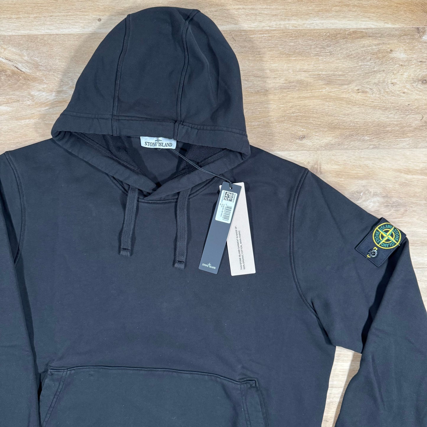 Stone Island Pullover Fleece Hoodie in Black