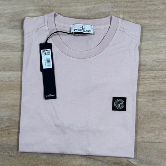 Stone Island Patch Logo T-Shirt in Antique Rose