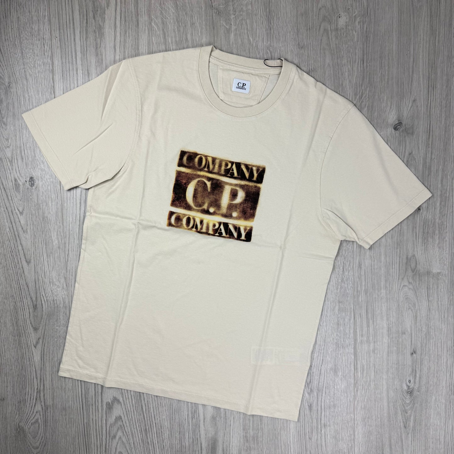 CP Company Faded Logo T-Shirt - Frozen Dew