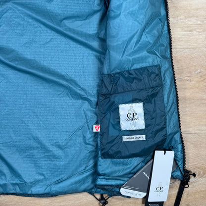C.P. Company Nada Shell Goggle Padded Gilet in Aegean Blue