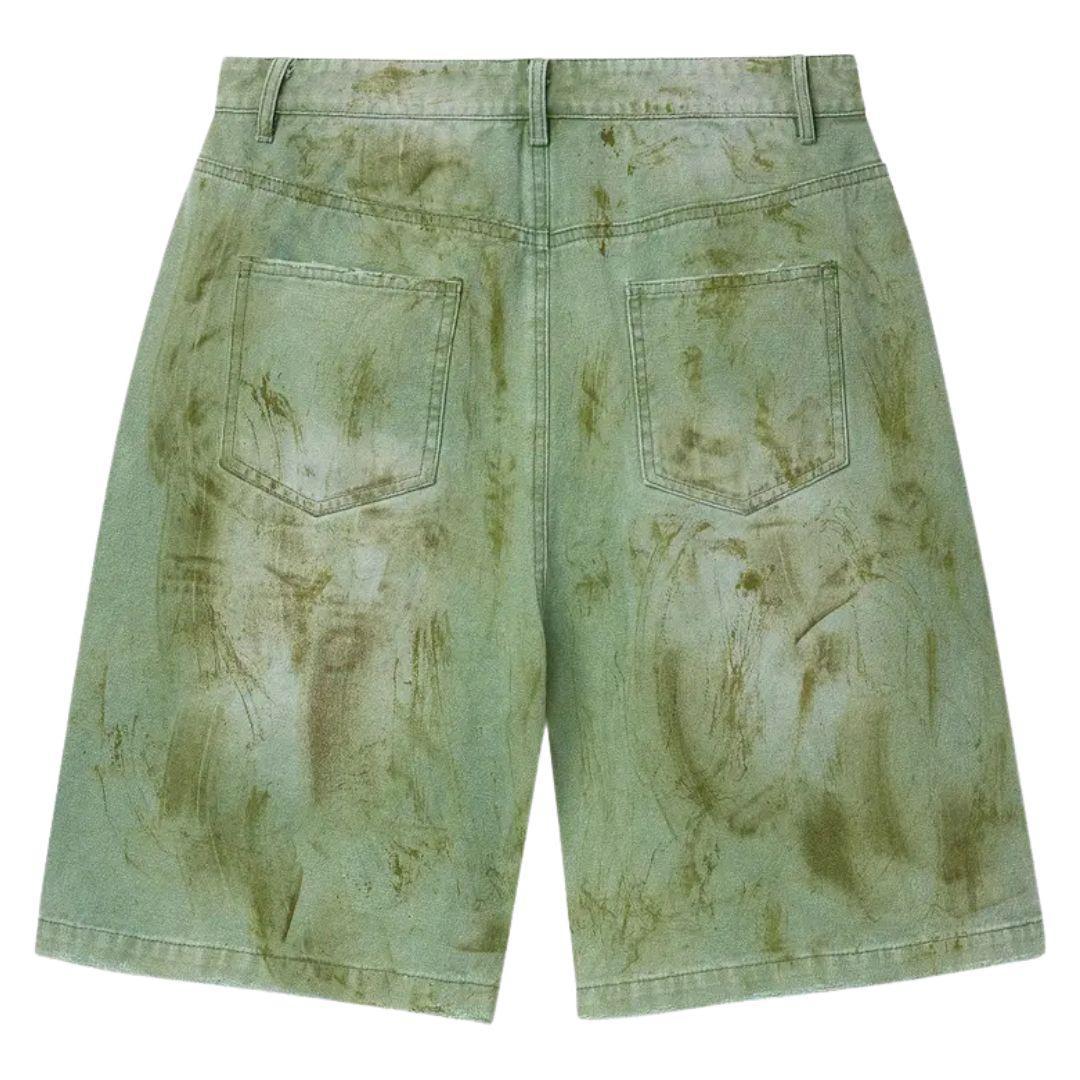 VALE FOREVER SKITTLE DENIM SHORTS GREEN