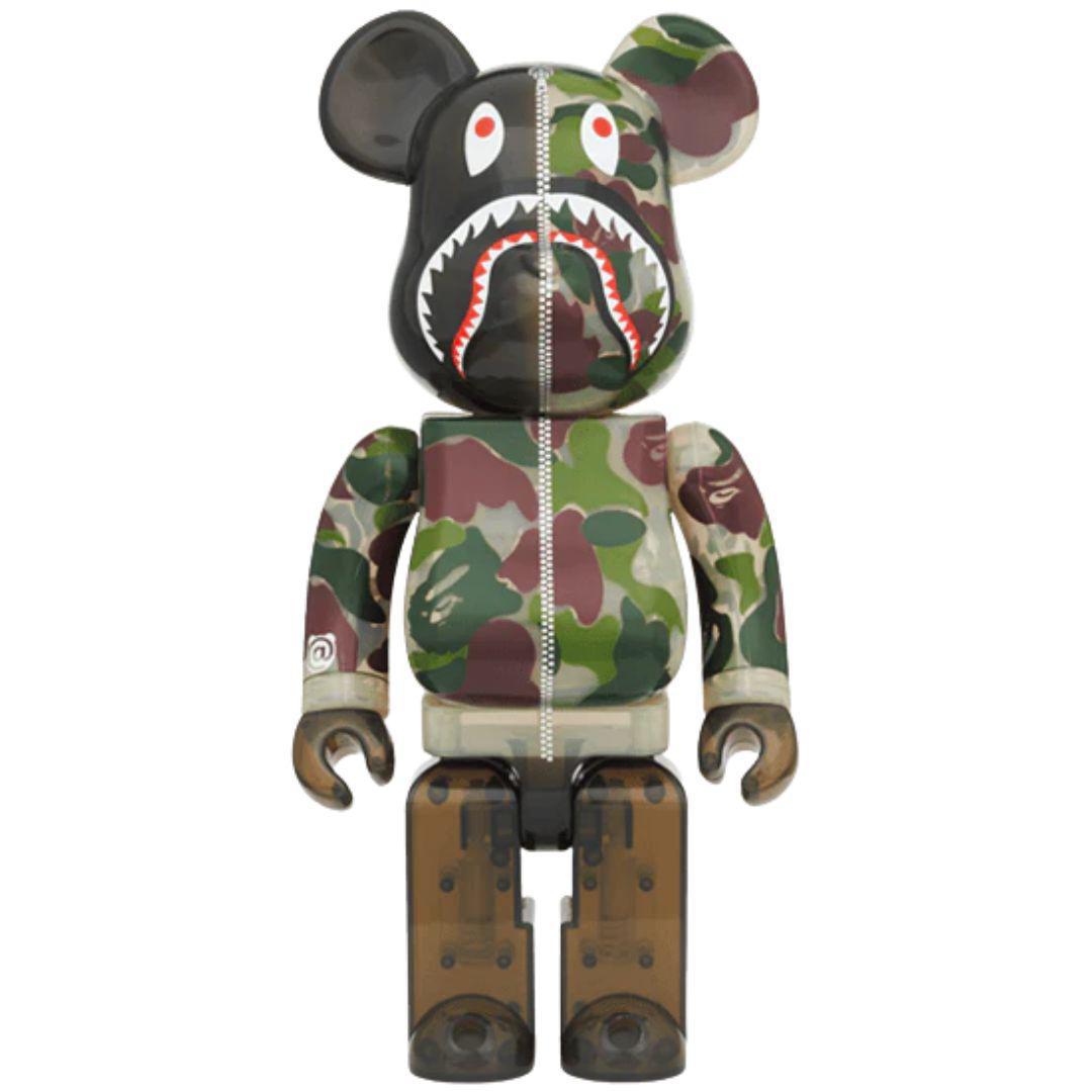 BEARBRICK X BAPE ABC CAMO SHARK 400% & 100% SET GREEN