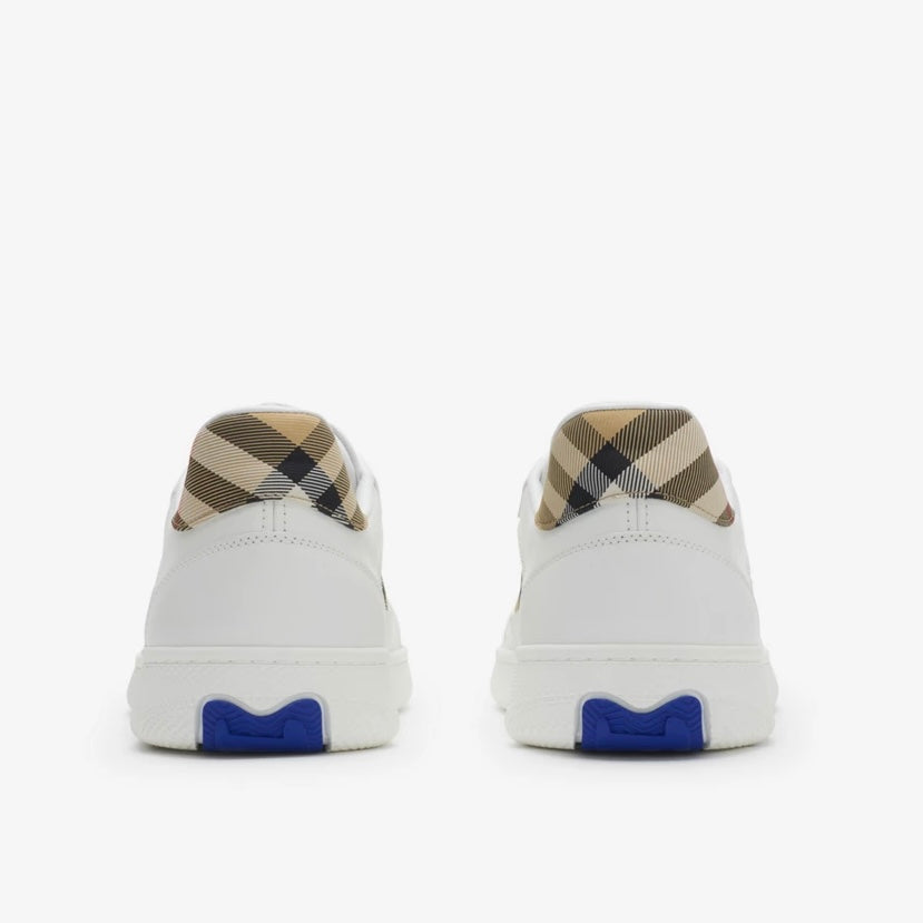Burberry Check Terrace Sneakers in White / Sand