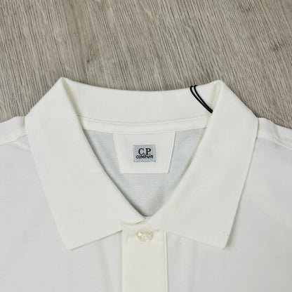 CP Company Piquet Polo Shirt - White