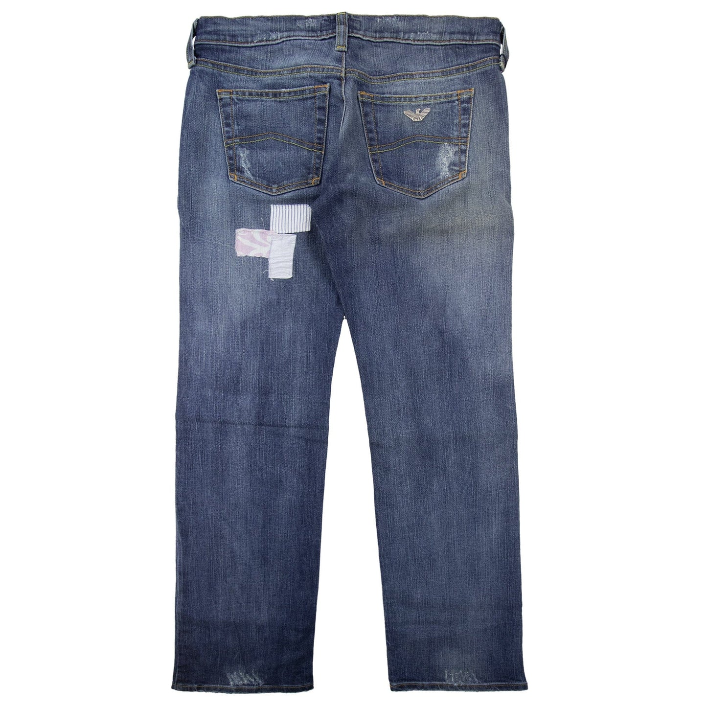 Womens Patchwork Jeans Denim 25"
