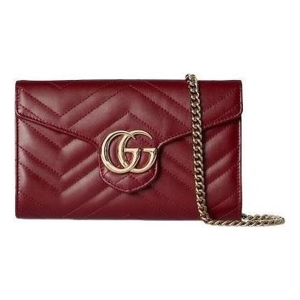 (WMNS) Gucci 25 GG Marmont Wallet on Chain 'Rosso Ancora Red' 837745-AAET8-6207