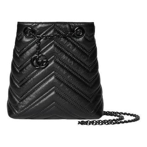 (WMNS) Gucci 26 GG Marmont Nano Bucket Bag 'Black' 856404-AAFS1-1000