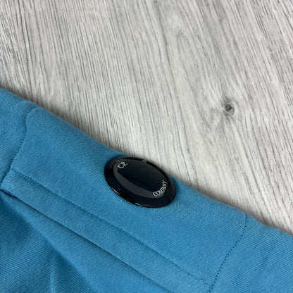 CP Company Raised Fleece Zip Hoodie - Aegean Blue