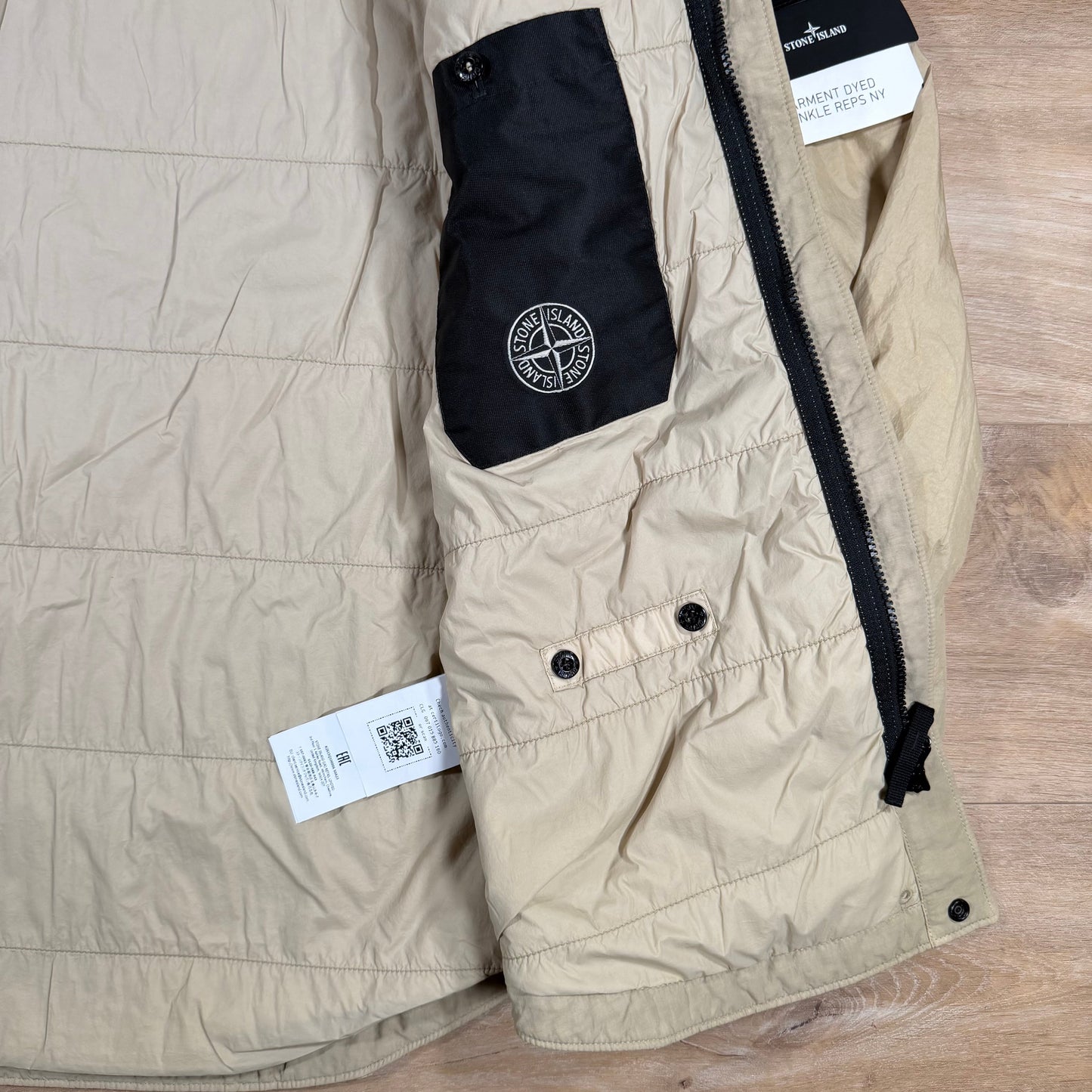 Stone Island Garment Dyed Crinkle Reps NY Overshirt in Desert