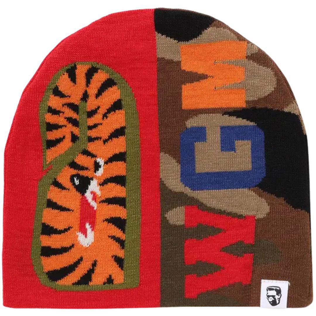 BAPE 1ST SHARK KNIT BEANIE RED/GREEN