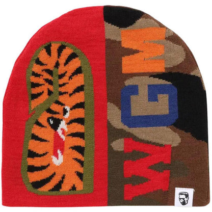 BAPE 1ST SHARK KNIT BEANIE RED/GREEN