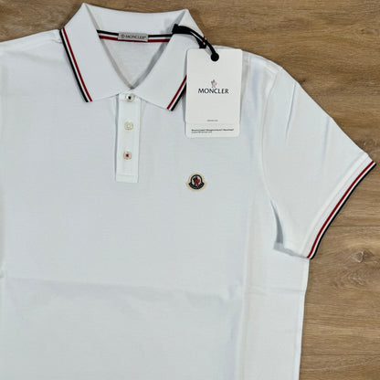 Moncler Logo Patch Polo Shirt in White