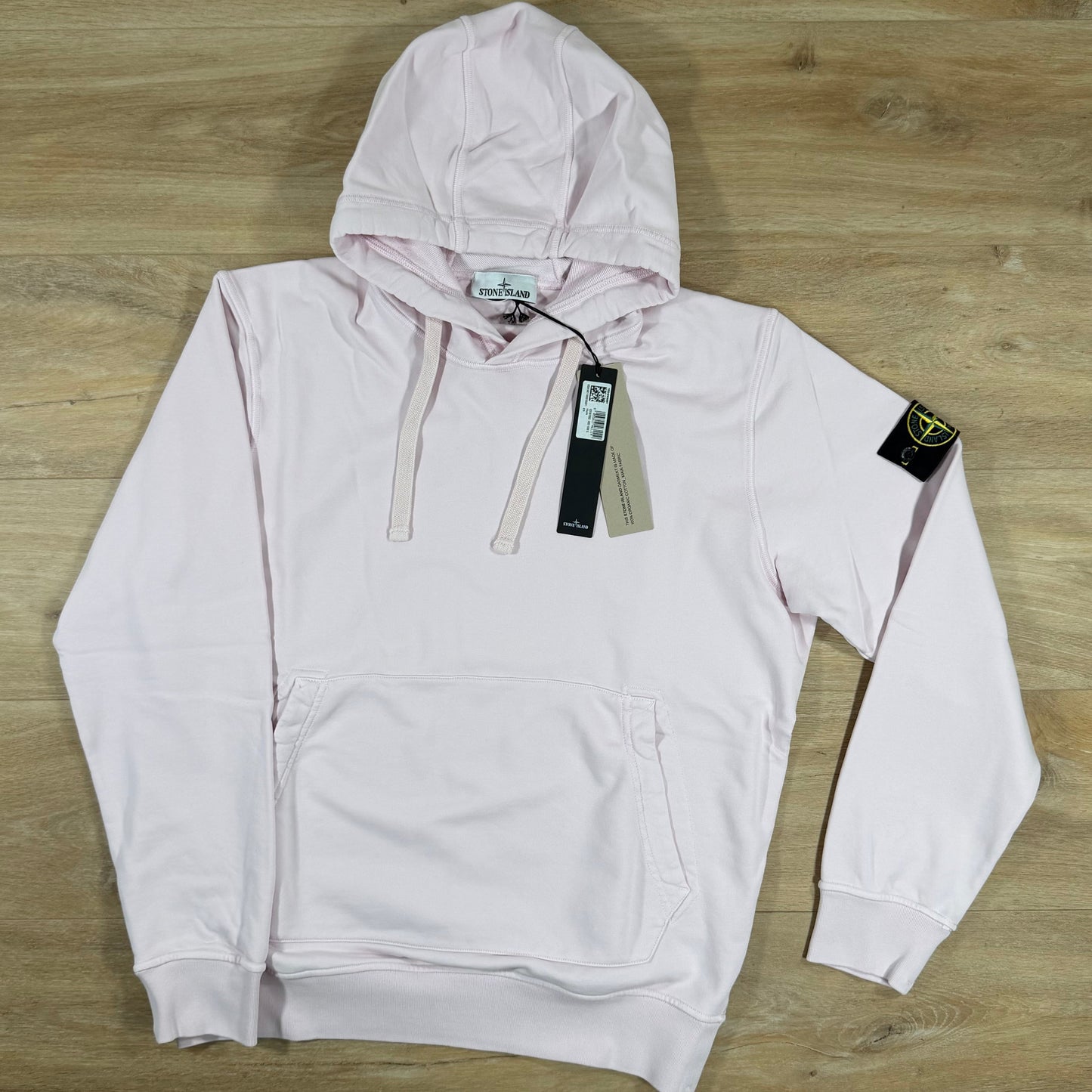 Stone Island Organic Cotton Fleece Pullover Hoodie in Antique Rose