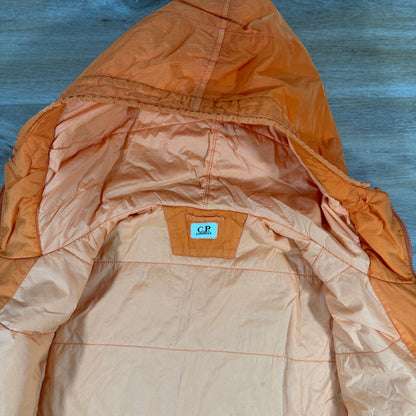 C.P. Company Chrome-R Hooded Zipped Lens Overshirt in Russet Orange