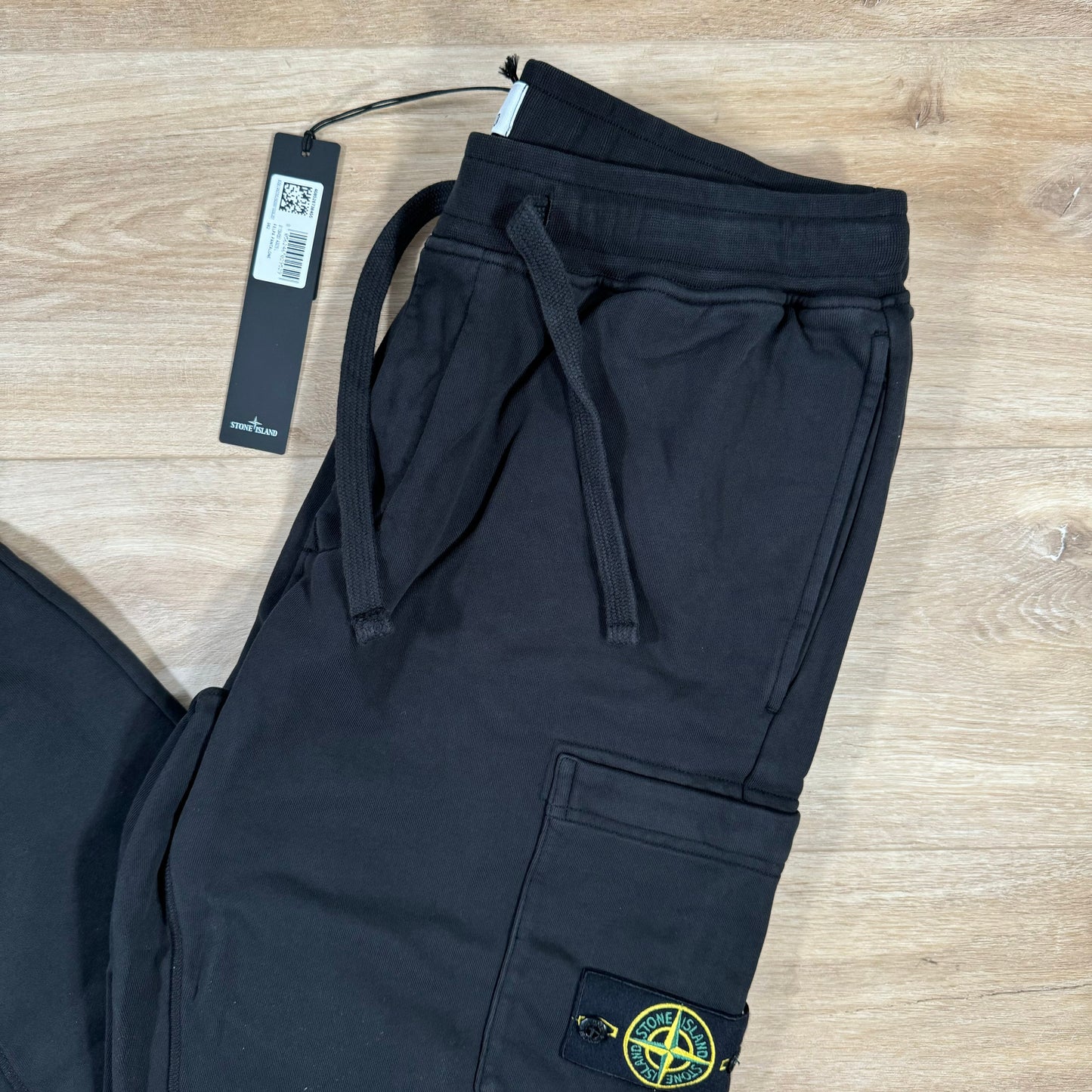 Stone Island Slim Fit Fleece Sweatpants in Black