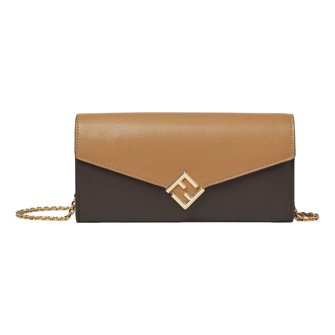 (WMNS) Fendi FW25 FF Diamonds Continental With Chain 'Brown Beige' 8M0365ALV4F1UJ9