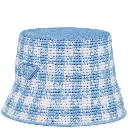 Womens Prada Raffia Bucket Hat