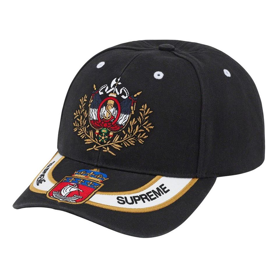 Supreme Crest 6-Panel 'Black White Yellow' SUP-SS22-055