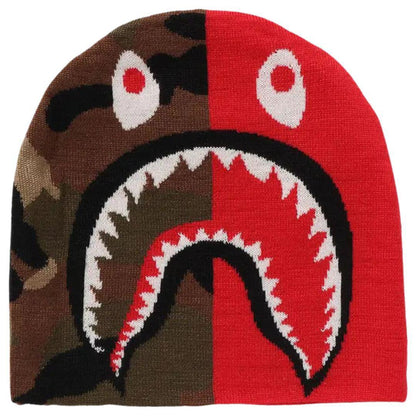 BAPE 1ST SHARK KNIT BEANIE RED/GREEN