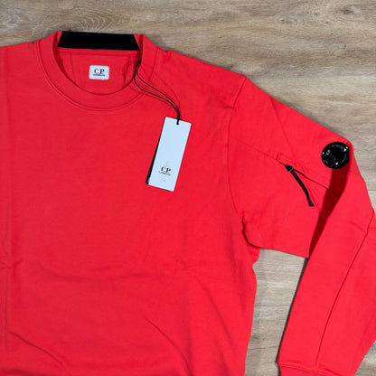 CP Company Diagonal Raised Fleece Lens Sweatshirt in Poinciana Orange