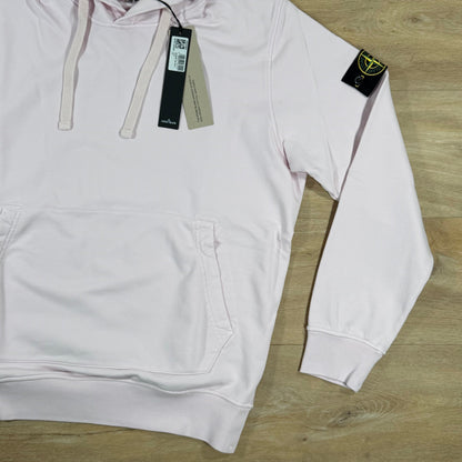 Stone Island Organic Cotton Fleece Pullover Hoodie in Antique Rose