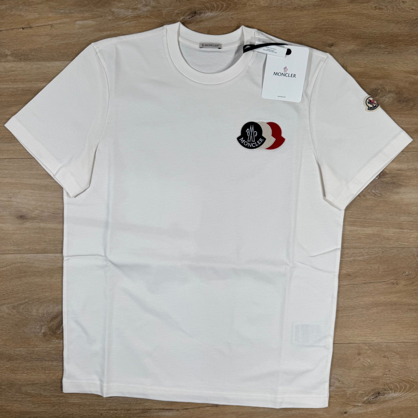 Moncler Triple Logo T-Shirt T-Shirt in White