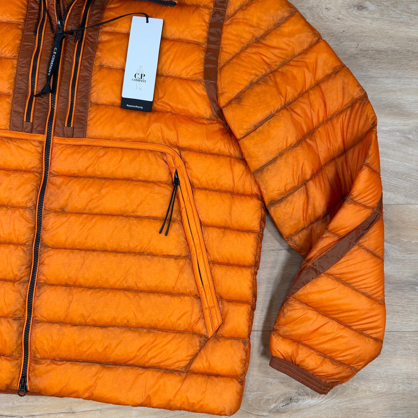 C.P. Company D.D. Shell Goggle Down Jacket in Russet Orange