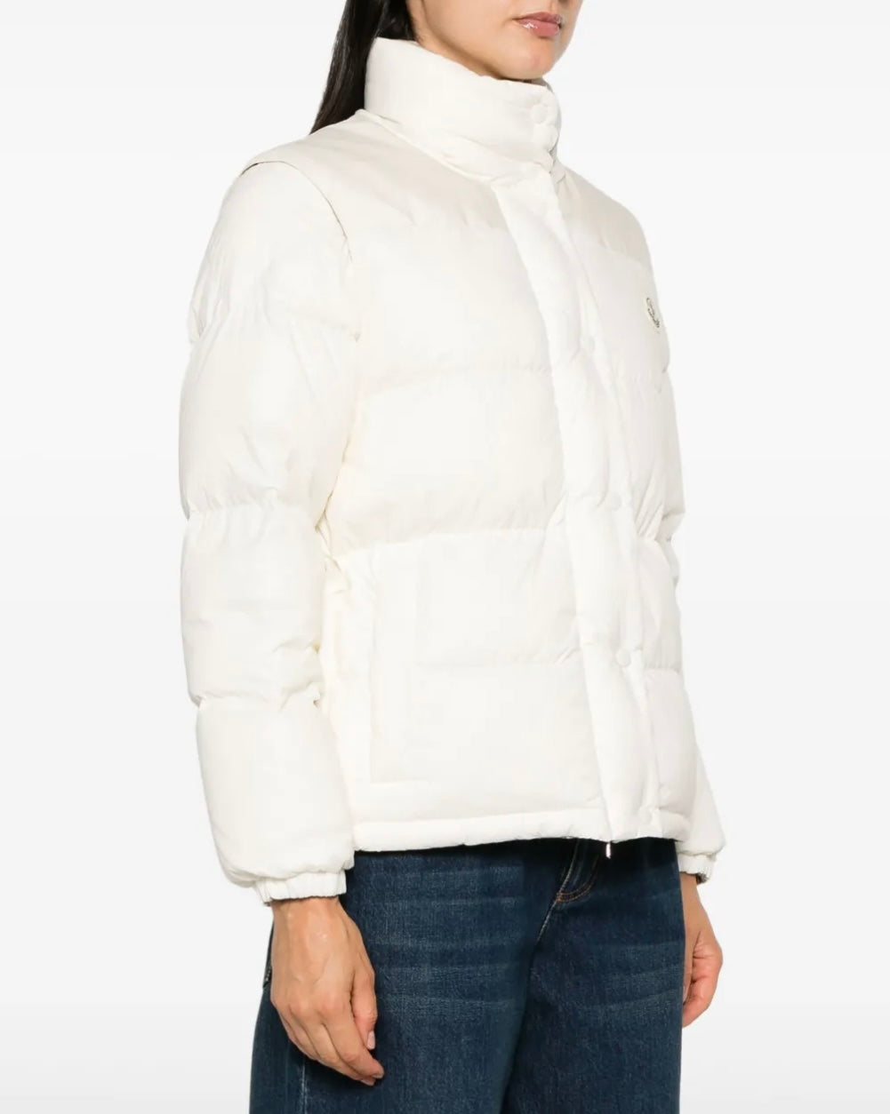GUBBINO MONCLER DONNA BIANCO SENZA CAPPUCCIO