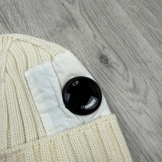 CP Company Lens Beanie - White