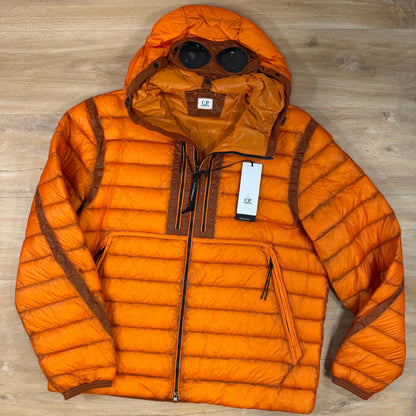 C.P. Company D.D. Shell Goggle Down Jacket in Russet Orange