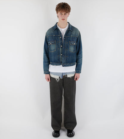 U Pinstripe Print Jeans Blue/Black