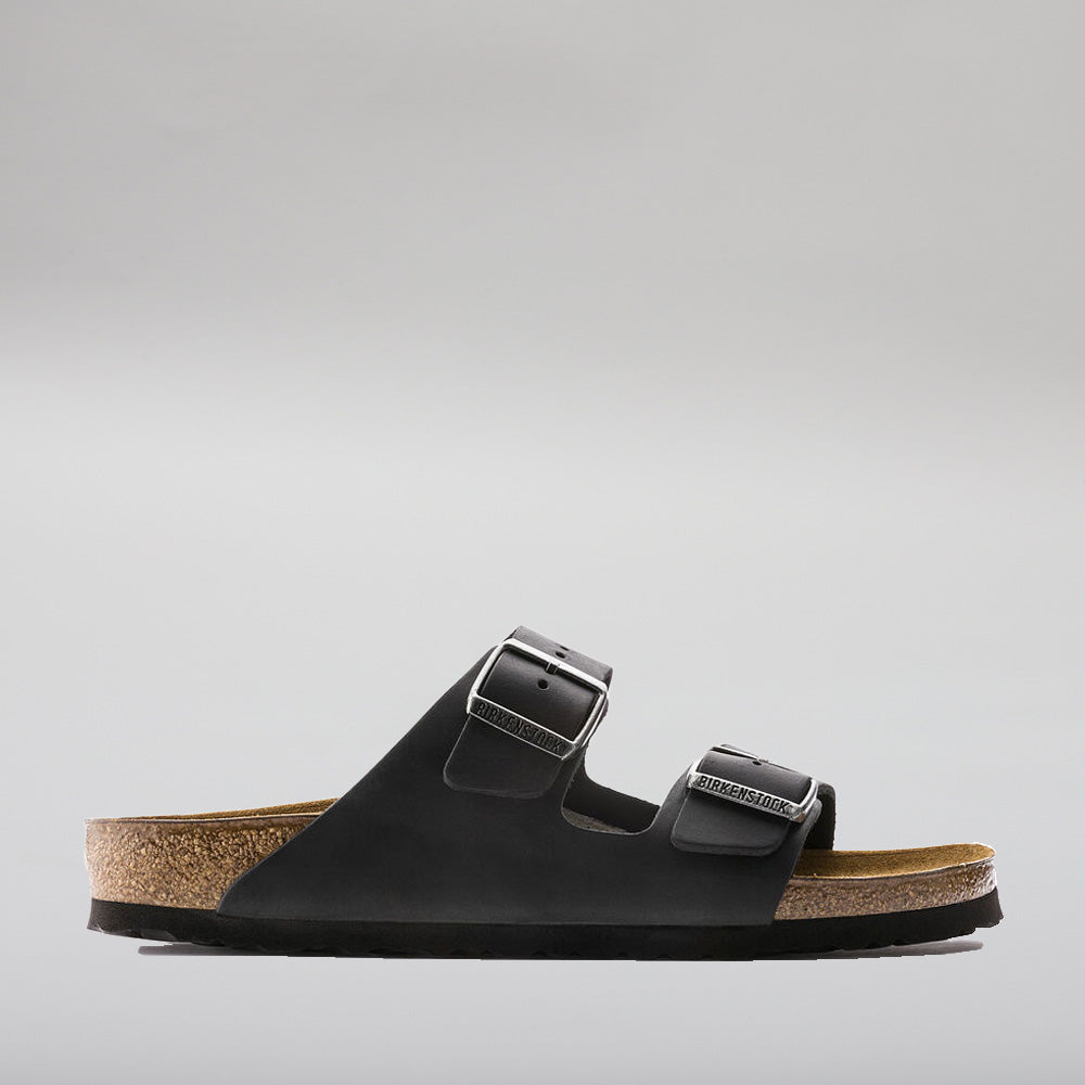 BIRKENSTOCK - ARIZONA 552113 - BLACK WAXY OILED LEATHER - NARROW FIT