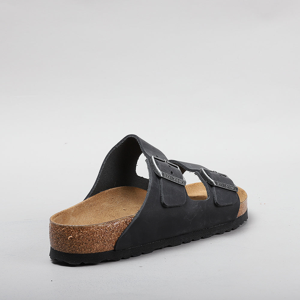 BIRKENSTOCK - ARIZONA 552111 - BLACK WAXY OILED LEATHER