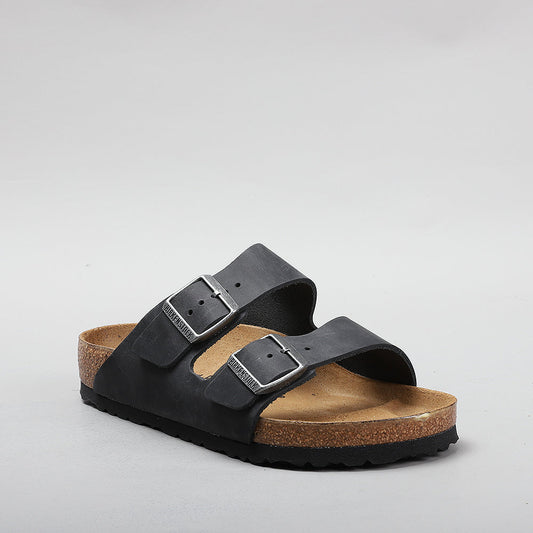 BIRKENSTOCK - ARIZONA 552111 - BLACK WAXY OILED LEATHER