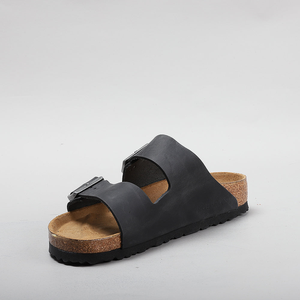 BIRKENSTOCK - ARIZONA 552111 - BLACK WAXY OILED LEATHER