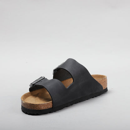 BIRKENSTOCK - ARIZONA 552111 - BLACK WAXY OILED LEATHER