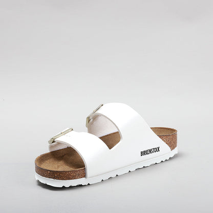 BIRKENSTOCK - ARIZONA 1005293 - PATENT WHITE SANDALS