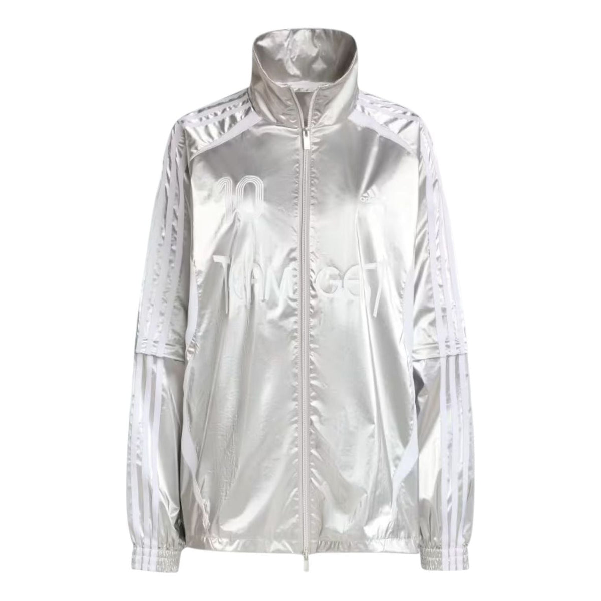 (WMNS) adidas Adilenium Season 4 Team Geist Oversized Silver Track Top 'Silver Metallic' KE9784