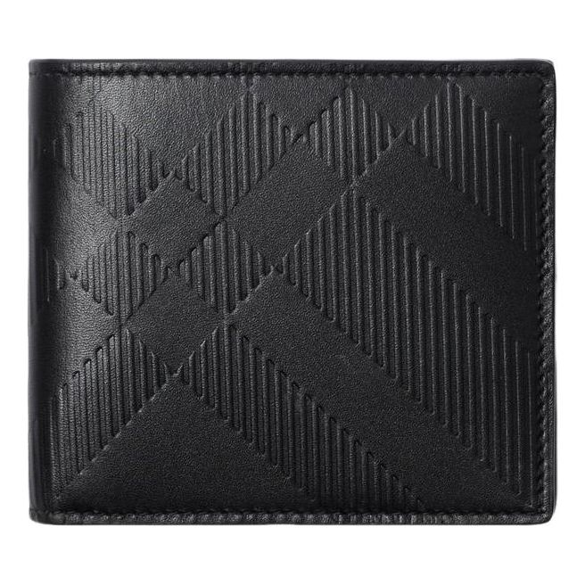 Burberry 26 Embossed Check Bifold Wallet 'Black' 81039891