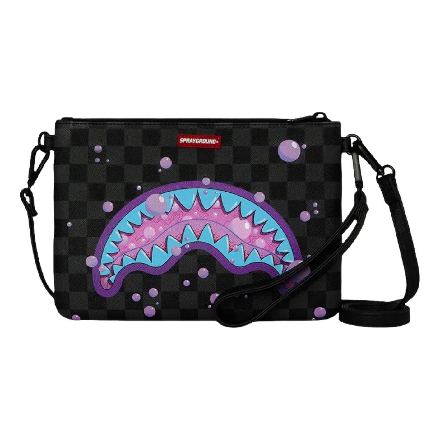 Sprayground Purple Slime Shark Crossover Clutch Bag 'Black' G6040-64