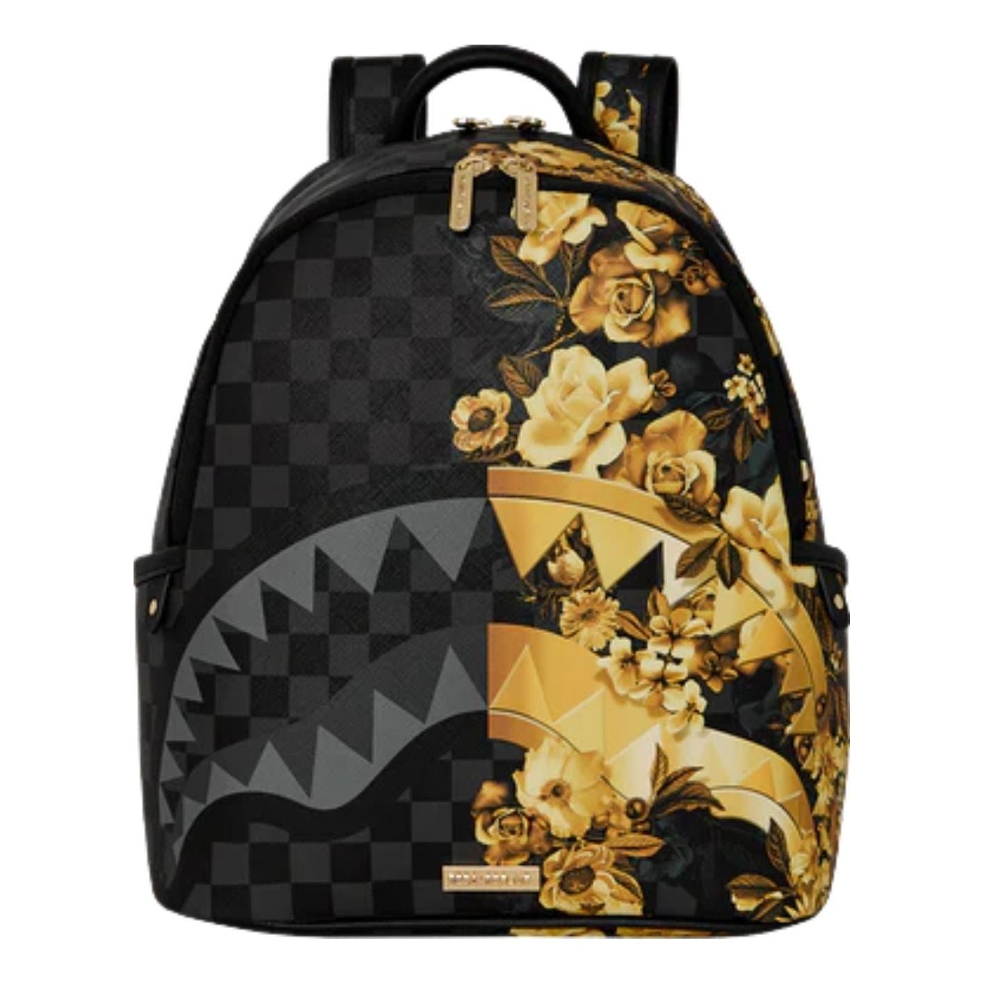 Sprayground Gold Floral Remix Savage Backpack 'Black Gold' B9003