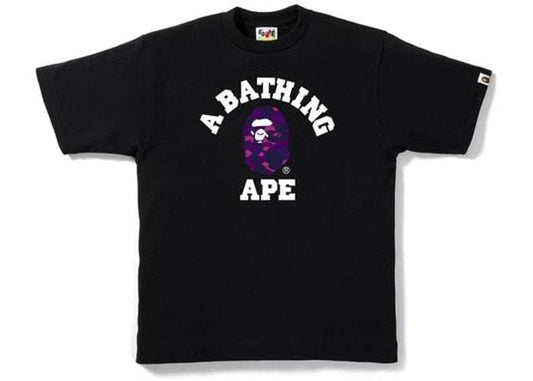 BAPE CAMO COLLEGE T-SHIRT BLACK/PURPLE