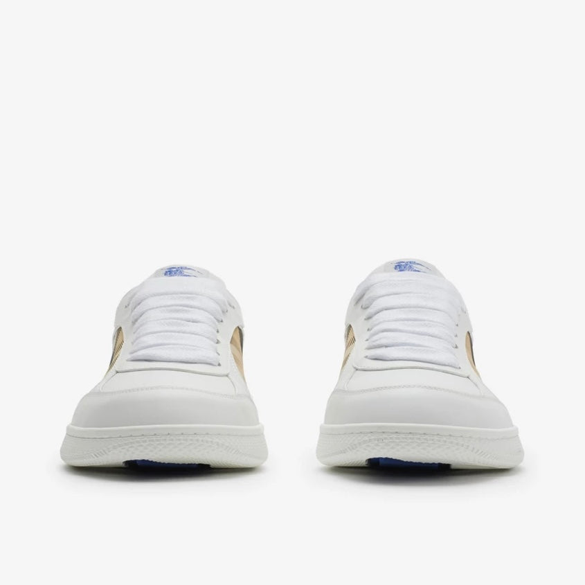 Burberry Check Terrace Sneakers in White / Sand